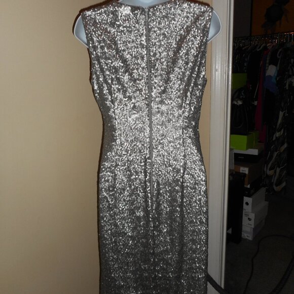NWOT Calvin Klein full sequins silver dress, size 4 - Picture 4 of 8